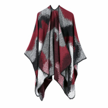 Women Winter Scarf Wrap Reversible Oversized Poncho Cape Cardigan Knitted Coat